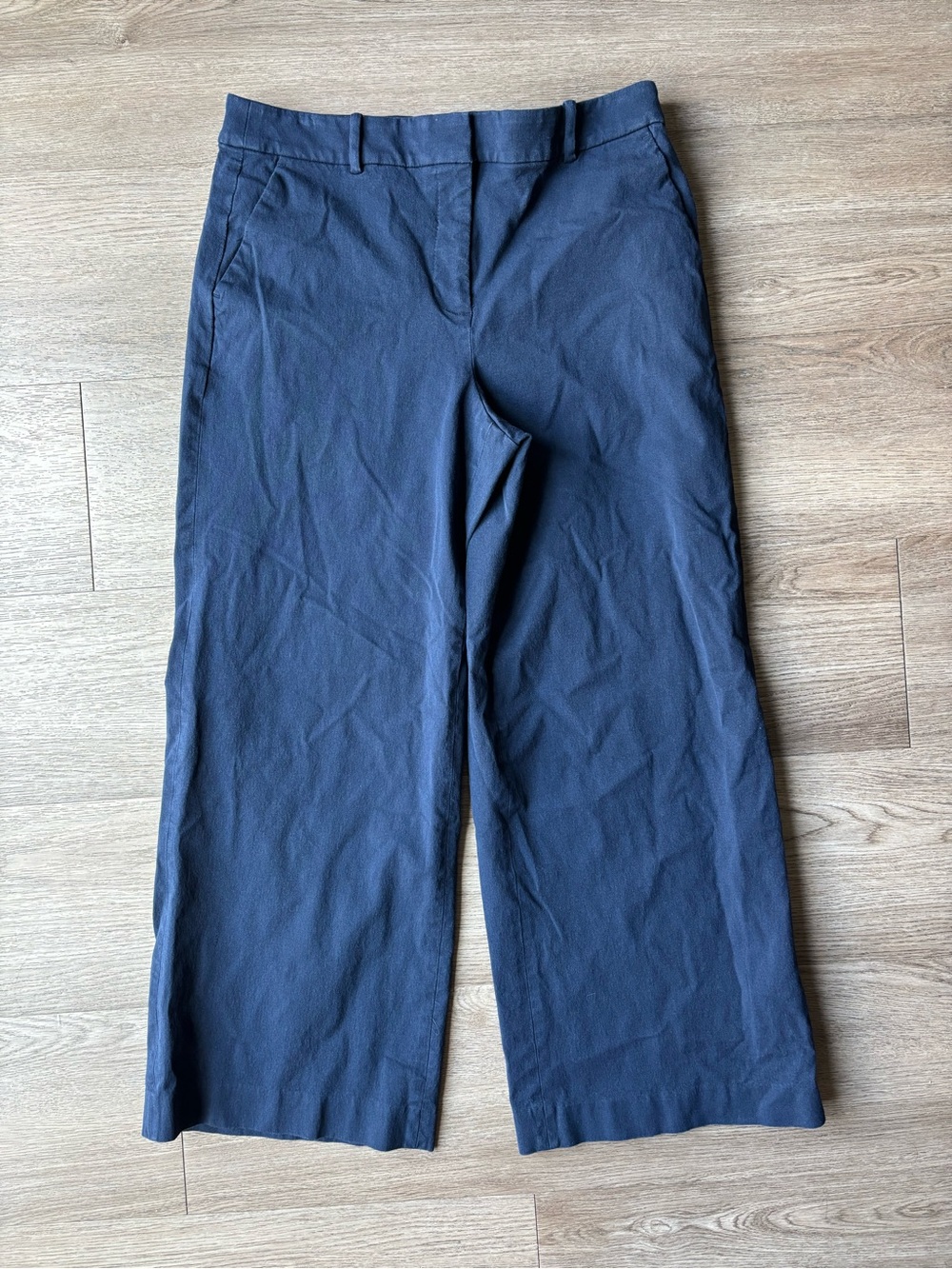 J. Crew Remy Navy Wide-Leg Cropped Pants